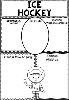 Preview of Graphic Organizer: Winter Sports and Olympics - Ice Hockey