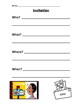 Preview of Graphic Organizer - Invitation Requirements