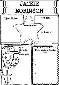 Preview of Graphic Organizer : Jackie Robinson, Black History