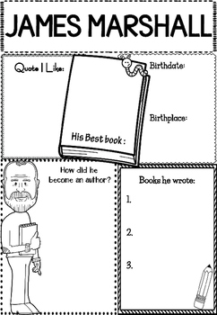 Preview of Graphic Organizer Set : James Marshall :  Awesome Authors