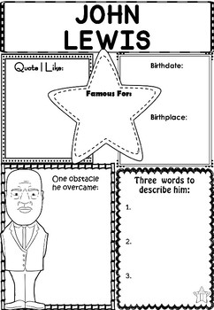 Preview of Graphic Organizer : John Lewis - Inspiring African American Figures