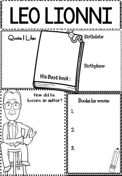 Preview of Graphic Organizer Set : Leo Lionni :  Awesome Authors