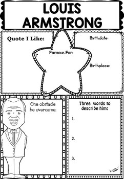 Preview of Graphic Organizer : Louis Armstrong - Inspiring African American Figures