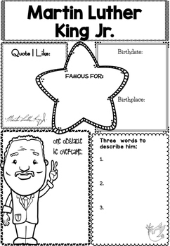 Preview of Graphic Organizer : Martin Luther King Jr., MLK, Black History