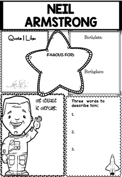 Preview of Graphic Organizer : Neil Armstrong, Astronauts