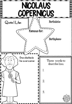 Preview of Graphic Organizer : Nicolaus Copernicus