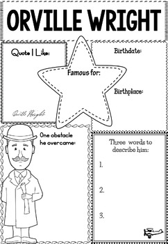 Preview of Graphic Organizer : Orville and Wilbur Wright - The Wright Brothers