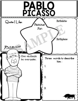 Preview of Graphic Organizer : (English & Spanish) : Pablo Picasso