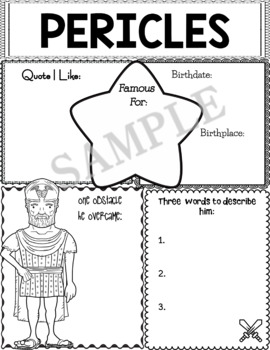 Preview of Graphic Organizer : Pericles - Ancient Civilizations Greece