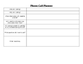Graphic Organizer – Phone Call Planner