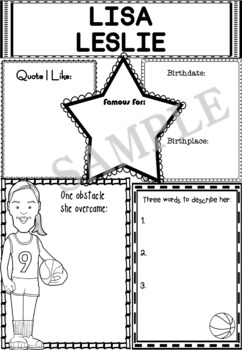 Preview of Graphic Organizer : Pro Athletes: Lisa Leslie