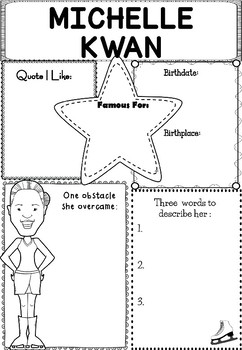Preview of Graphic Organizer : Pro Athletes: Michelle Kwan