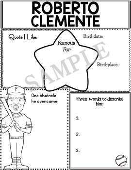 Preview of Graphic Organizer : (English & Spanish) : Roberto Clemente