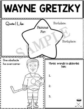 Preview of Graphic Organizer : Famous Canadians : Wayne Gretzky
