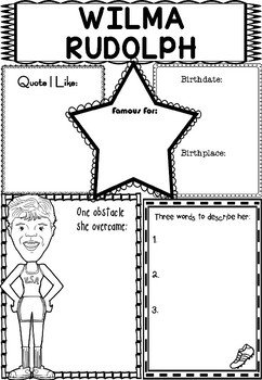Preview of Graphic Organizer : Pro Athletes: Wilma Rudolph