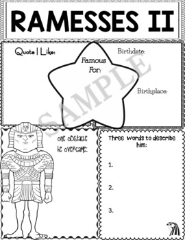 Preview of Graphic Organizer : Ramesses II (Ramses)  - Ancient Civilizations Egypt