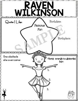 Preview of Graphic Organizer : Raven Wilkinson - African American Black Women Leaders