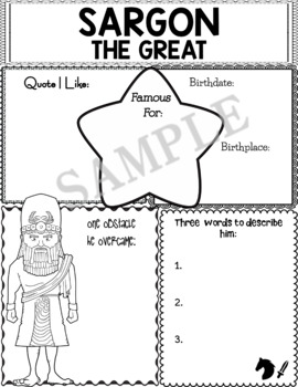 Preview of Graphic Organizer : Sargon the Great - Ancient Civilizations Mesopotamia