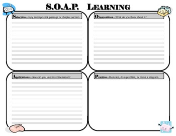 Preview of Graphic Organizer - Selection, Observations, Applications, and Practice journal