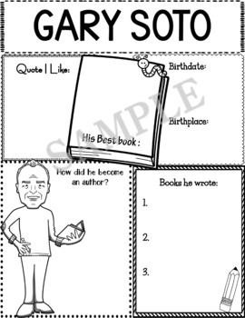 Preview of Graphic Organizer Set : Awesome Authors : Gary Soto