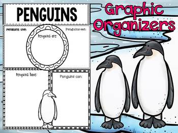 Preview of Graphic Organizers Set : Penguins  - Polar and Arctic Animals
