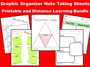 Preview of Graphic Organizer Sheets - Printable and Google Classroom - Distance Learning