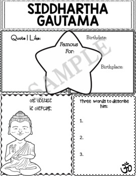 Preview of Graphic Organizer : Siddhartha Gautama, Buddha - Ancient Civilizations India