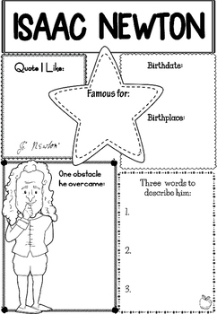 Preview of Graphic Organizer : Sir Isaac Newton