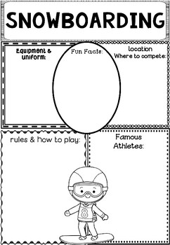 Preview of Graphic Organizer: Winter Sports and Olympics - Snowboarding
