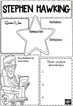 Preview of Graphic Organizer : Stephen Hawking