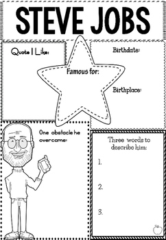 Preview of Graphic Organizer : Steve Jobs