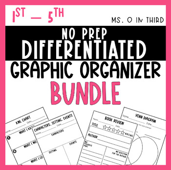 Preview of Graphic Organizer No Prep Templates 1st 2nd 3rd 4th 5th Grade BUNDLE
