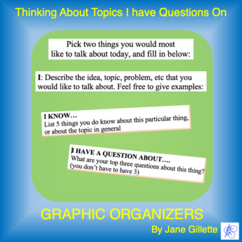 Preview of Graphic Organizer: Thinking about Questions