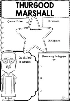 Preview of Graphic Organizer : Thurgood Marshall -  Inspiring African American Figures