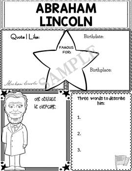 Preview of Graphic Organizer : US Presidents - Abraham Lincoln, American President 16