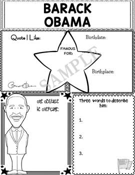 Preview of Graphic Organizer : US Presidents - Barack Obama, American President 44