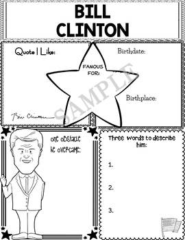 Preview of Graphic Organizer : US Presidents - Bill Clinton, American President 42
