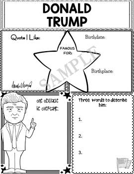 Preview of Graphic Organizer : US Presidents - Donald Trump, American President 45