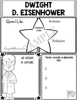 Preview of Graphic Organizer : US Presidents - Dwight D. Eisenhower, American President 33