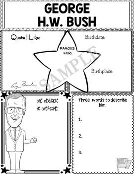 Preview of Graphic Organizer : US Presidents - George H.W. Bush, American President 41