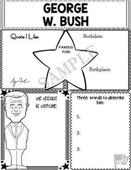 Preview of Graphic Organizer : US Presidents - George W. Bush, American President 43