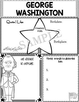 Preview of Graphic Organizer : US Presidents - George Washington, American President 1