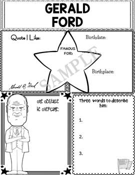 Preview of Graphic Organizer : US Presidents - Gerald Ford, American President 38