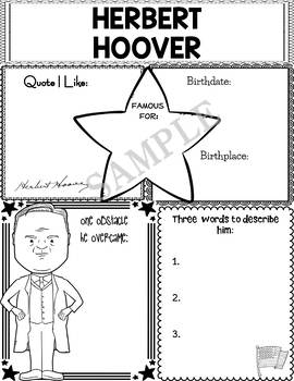 Preview of Graphic Organizer : US Presidents - Herbert Hoover, American President 31