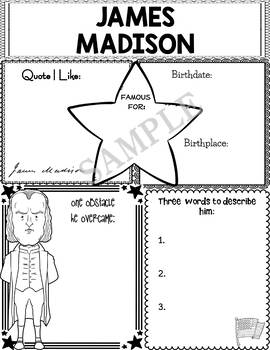 Preview of Graphic Organizer : US Presidents - James Madison, American President 4