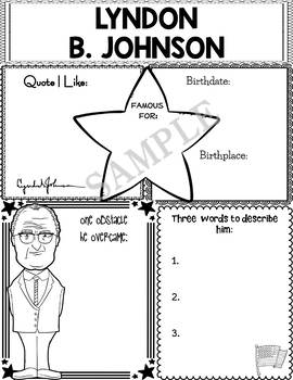 Preview of Graphic Organizer : US Presidents - Lyndon B. Johnson, American President 36