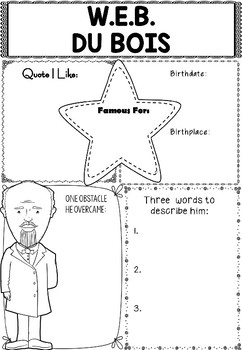 Preview of Graphic Organizer : W.E.B. Du Bois - Inspiring African American Figures