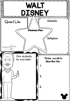 Preview of Graphic Organizer : Walt Disney