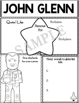 Preview of Graphic Organizer : World Leaders and Cultural Icons - John Glenn