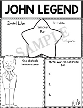 Preview of Graphic Organizer : World Leaders and Cultural Icons - John Legend